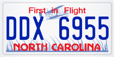 NC license plate DDX6955