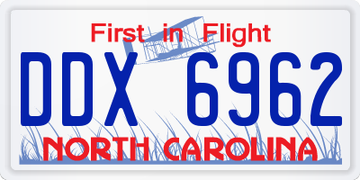 NC license plate DDX6962