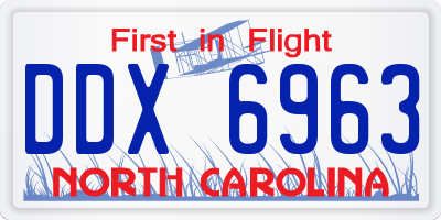 NC license plate DDX6963