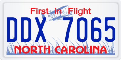 NC license plate DDX7065