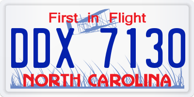 NC license plate DDX7130