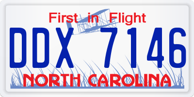 NC license plate DDX7146