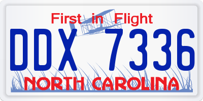 NC license plate DDX7336