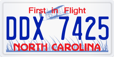 NC license plate DDX7425