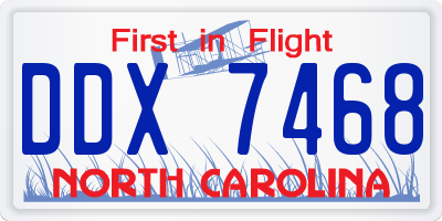 NC license plate DDX7468