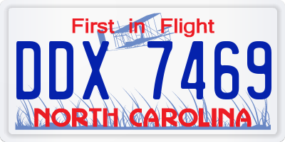 NC license plate DDX7469
