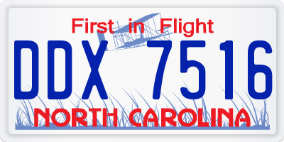 NC license plate DDX7516