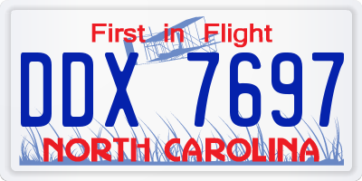 NC license plate DDX7697