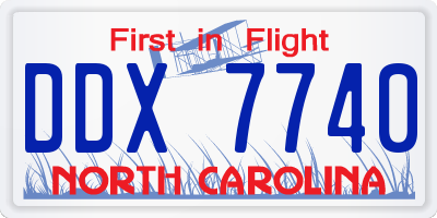 NC license plate DDX7740