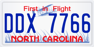 NC license plate DDX7766