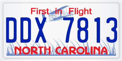 NC license plate DDX7813