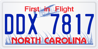 NC license plate DDX7817