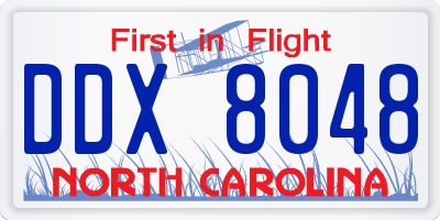 NC license plate DDX8048