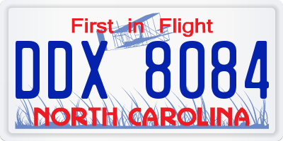 NC license plate DDX8084