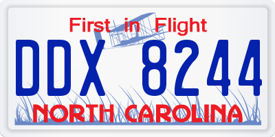 NC license plate DDX8244