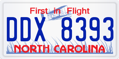 NC license plate DDX8393
