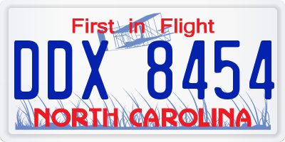 NC license plate DDX8454