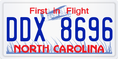 NC license plate DDX8696
