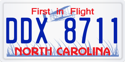 NC license plate DDX8711