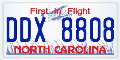 NC license plate DDX8808