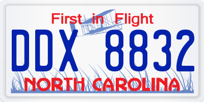 NC license plate DDX8832