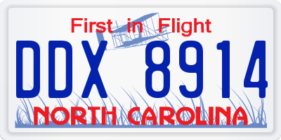 NC license plate DDX8914