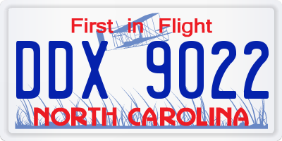 NC license plate DDX9022