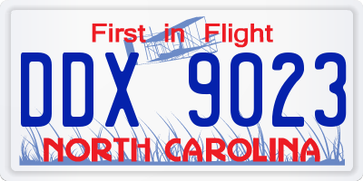 NC license plate DDX9023