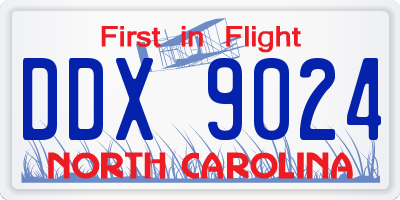 NC license plate DDX9024