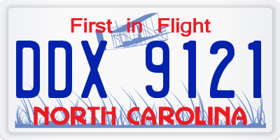 NC license plate DDX9121