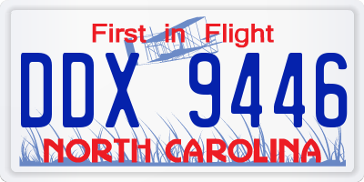 NC license plate DDX9446