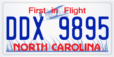 NC license plate DDX9895