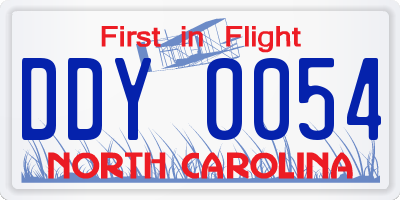 NC license plate DDY0054