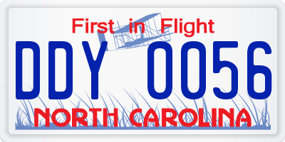 NC license plate DDY0056