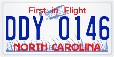 NC license plate DDY0146