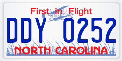 NC license plate DDY0252