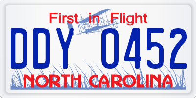 NC license plate DDY0452