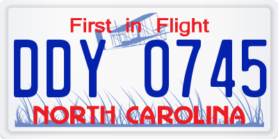 NC license plate DDY0745