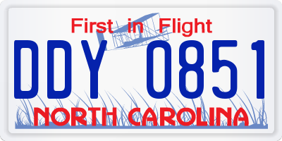 NC license plate DDY0851