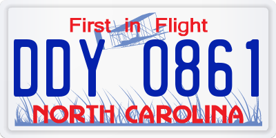 NC license plate DDY0861