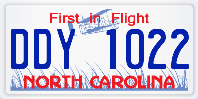 NC license plate DDY1022