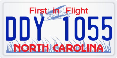 NC license plate DDY1055