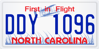 NC license plate DDY1096