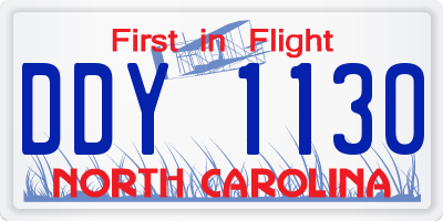 NC license plate DDY1130