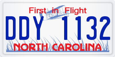 NC license plate DDY1132
