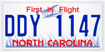 NC license plate DDY1147