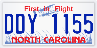 NC license plate DDY1155