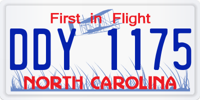 NC license plate DDY1175