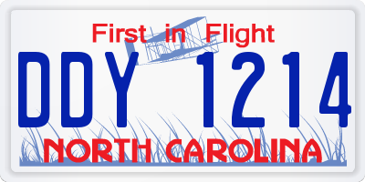 NC license plate DDY1214
