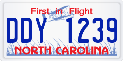 NC license plate DDY1239